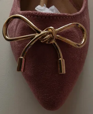 Bailarinas rosa lazo dorado talla 37