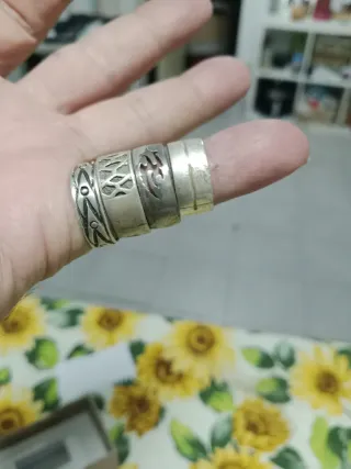 Conjunto 4 Anillos Plata