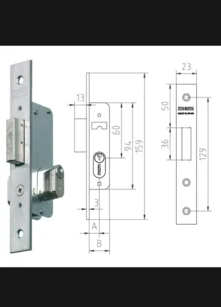 Cerradura MCM 1549-14 con bombín nueva