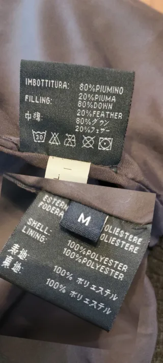 Giubbino in piuma donna marrone gessato