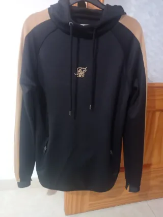 Sudadera SikSilk Negra y Beige Unisex