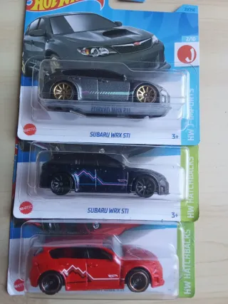Hot Wheels Subaru WRX STI (3 coches)