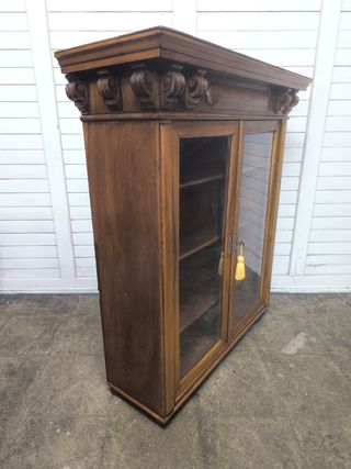 Vitrina antigua madera y cristal