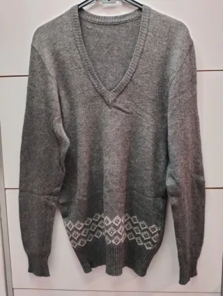 Maglione uomo lana vergine grigio