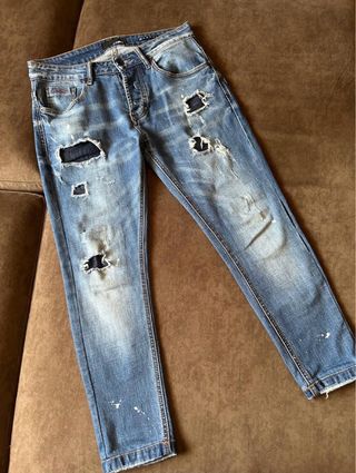 Jeans Live Uomo Slim Fit Strappati Blu Tg 42