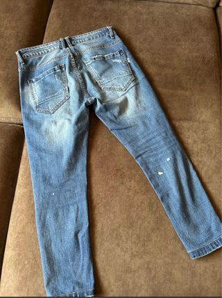 Jeans Live Uomo Slim Fit Strappati Blu Tg 42