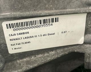 95554 caja cambios tl4045 renault laguna 1.5 dci