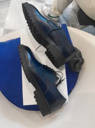 Exton scarpe uomo pelle blu n.39