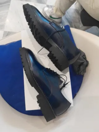 Exton scarpe uomo pelle blu n.39