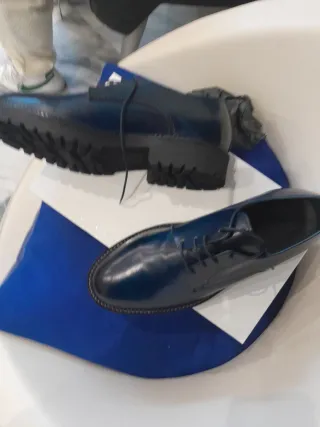 Exton scarpe uomo pelle blu n.39