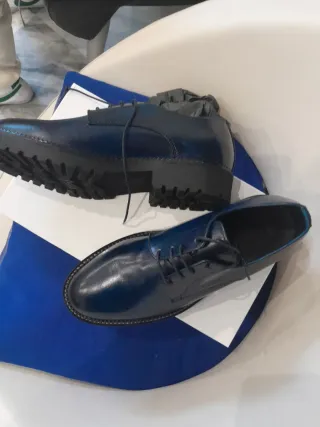 Exton scarpe uomo pelle blu n.39