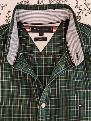 Camisa Tommy Hilfiger S Slim Fit Cuadros Verde
