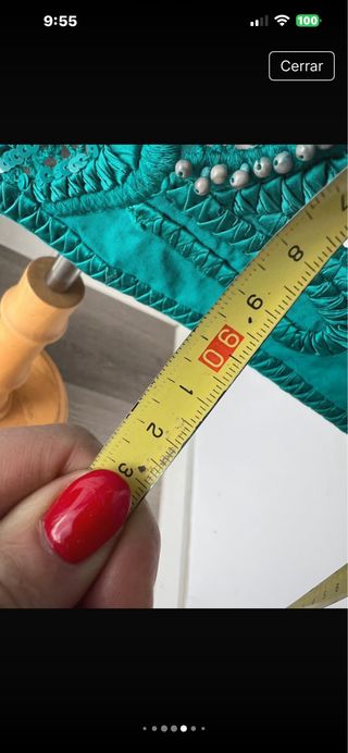 Vestido vaporoso bordado verde Talla M