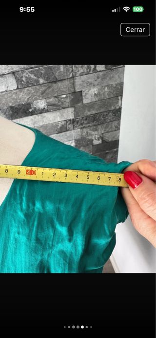 Vestido vaporoso bordado verde Talla M