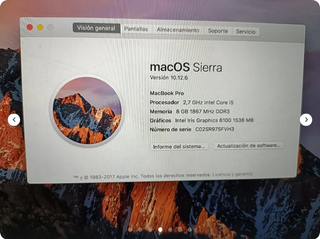 MacBook Pro 13.3 Apple Gris/Plata