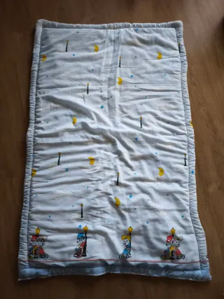 Edredón cuna estampado azul