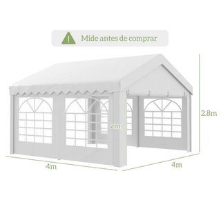 Carpa Fiesta Gazebo 4x4m Blanca