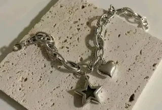 Pulsera Plata Corazón y Estrella