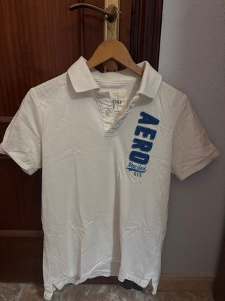 Polo Aeropostale Blanco Manga Corta