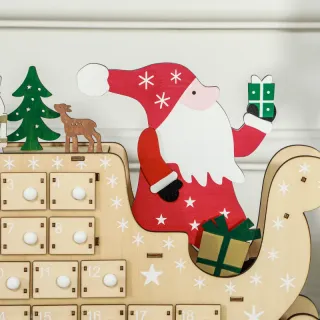 Calendario Adviento Madera Trineo Papá Noel