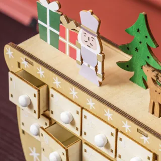 Calendario Adviento Madera Trineo Papá Noel