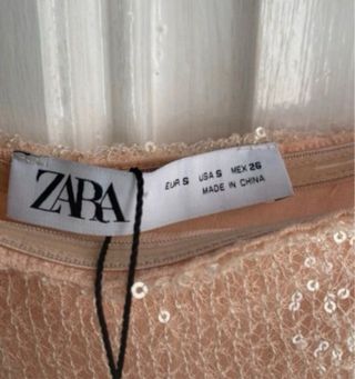 Vestido lentejuelas nude-rosa TallaS