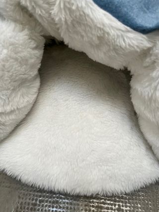 Cama Cueva para Gatos Azul y Blanca