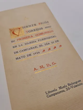 Estampa religiosa, año 1914