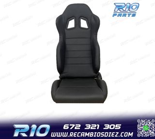 ASIENTO DEPORTIVO SEMI BAQUET UNIVERSAL LOOK SPARCO CUERO NE