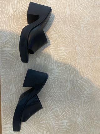 Sandalias Bershka Plataforma Negra Talla 39