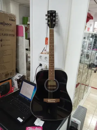 Guitarra Acústica Negra Harley Benton