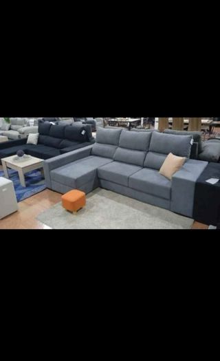 Sofá modular gris tela