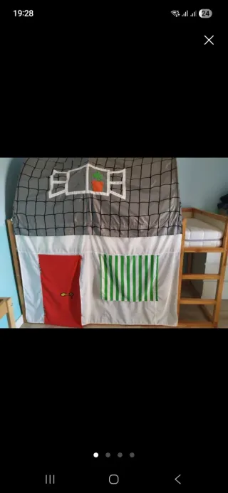 Cama IKEA KURA 90x200. Posiblelitera. REGALO Dosel