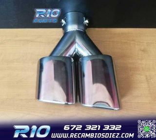 COLA ESCAPE DOBLE RECTANGULAR ACERO INOX