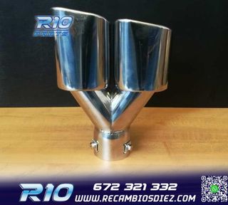 COLA ESCAPE DOBLE RECTANGULAR ACERO INOX