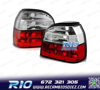 PILOTOS PARA VOLKSWAGEN VW GOLF 3 91-97 ROJO BLANCO LOOK LEX