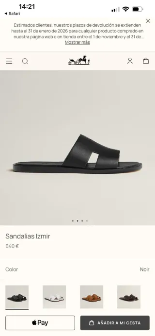 Sandalias Hermès Izmir Negras Cocodrilo