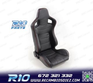 ASIENTO DEPORTIVO CARBONO SEMI BAQUET LOOK RS NEGRO