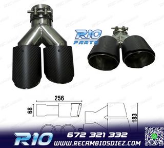 COLA ESCAPE CARBONO DOBLE DERECHA