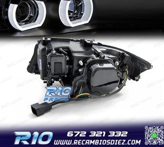 FAROS BMW E90 E91 05-08 OJOS ANGEL 3D FONDO NEGRO