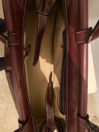 Maleta de cuero Acris marrón 30x60x40