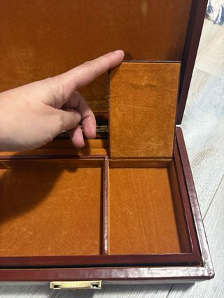 Joyero Clásico Piel Burdeos