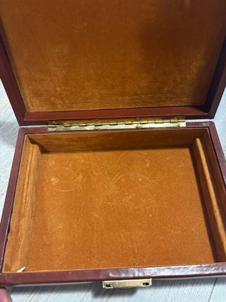 Joyero Clásico Piel Burdeos