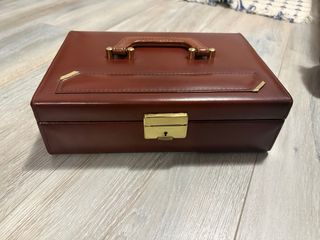 Joyero Clásico Piel Burdeos