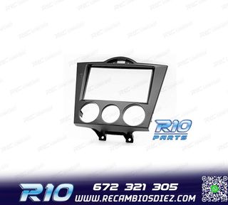 MARCO NEGRO BRILLO RADIO 2-DIN PARA MAZDA RX-8 03-08 AIRE AC