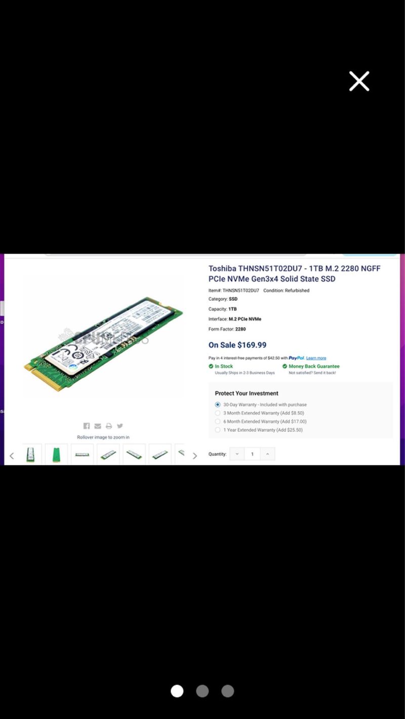 CHOLLO¡ 1 TERA SSD M.2 NVMe Toshiba PCI e, samsung afbeelding 4