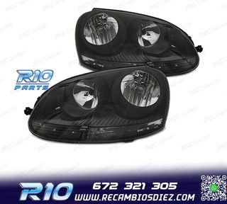 FAROS PARA VOLKSWAGEN VW GOLF V 03-08 FONDO NEGRO