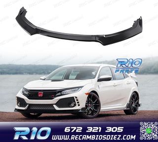 SPOILER LIP DELANTERO HONDA CIVIC 19-21 LOOK TYPE R NEGRO BR