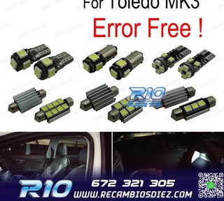 KIT 10 BOMBILLAS LED INTERIOR ACCESORIOS DE ASIENTO PARA SEA