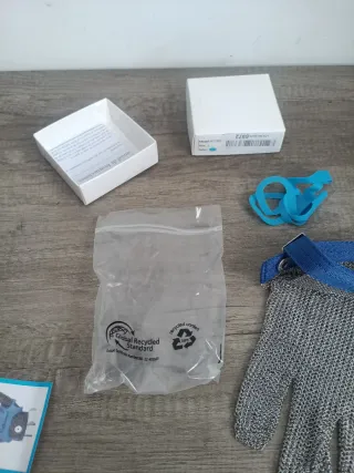 Guante Akozon Anticorte Malla Acero Azul